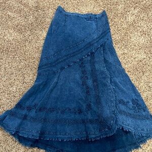 Wrap style denim skirt